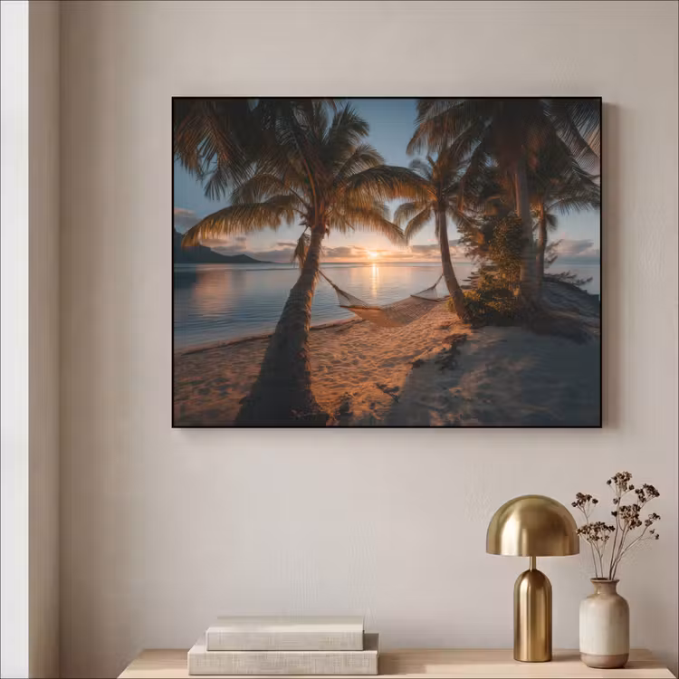 Art Frame - Palmbomen - Hangmat - Strand - Zonsondergang — 5
