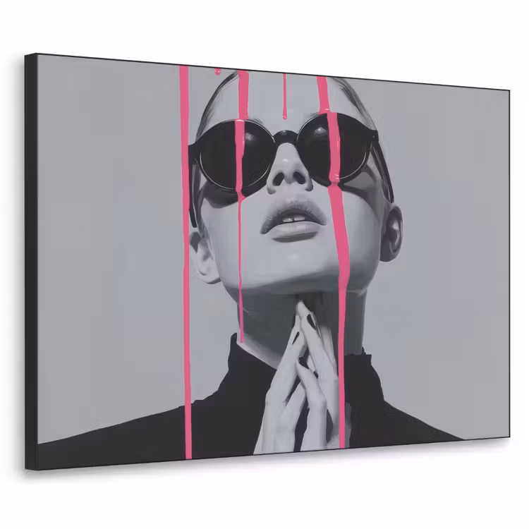 Art Frame - Portret - Vrouw - Zonnebril - Verfdruppels — 1