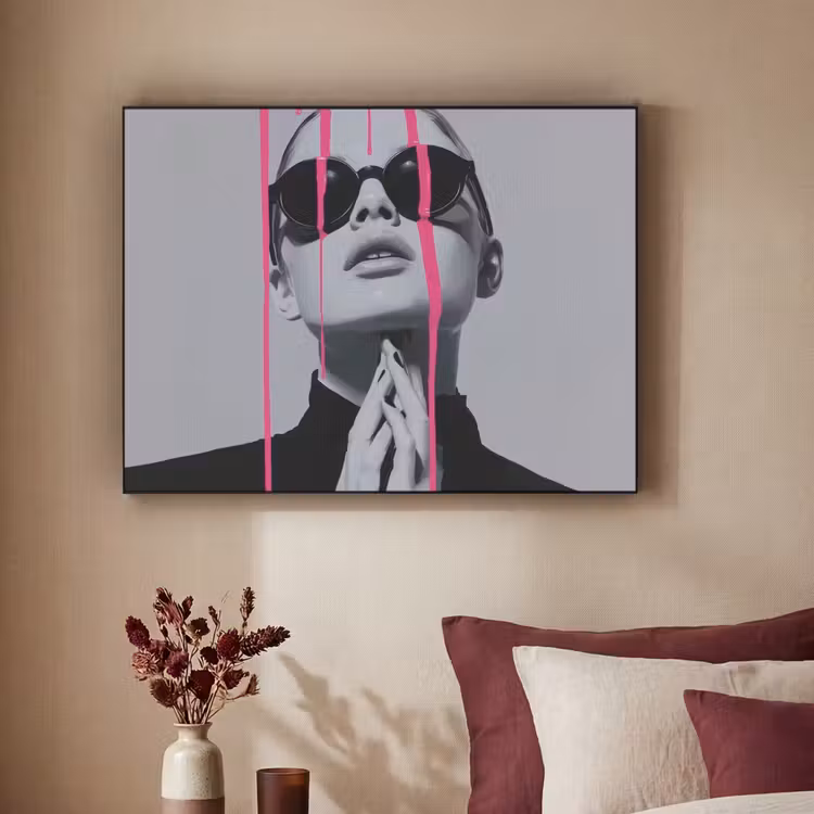 Art Frame - Portret - Vrouw - Zonnebril - Verfdruppels — 3
