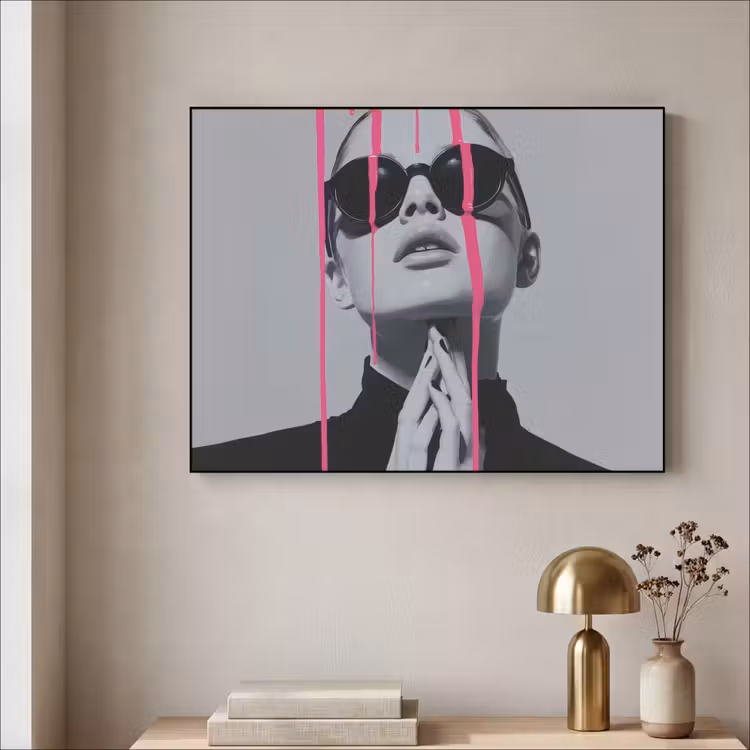 Art Frame - Portret - Vrouw - Zonnebril - Verfdruppels — 5
