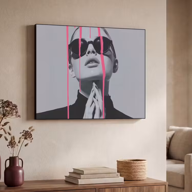 Art Frame - Portret - Vrouw - Zonnebril - Verfdruppels — 7
