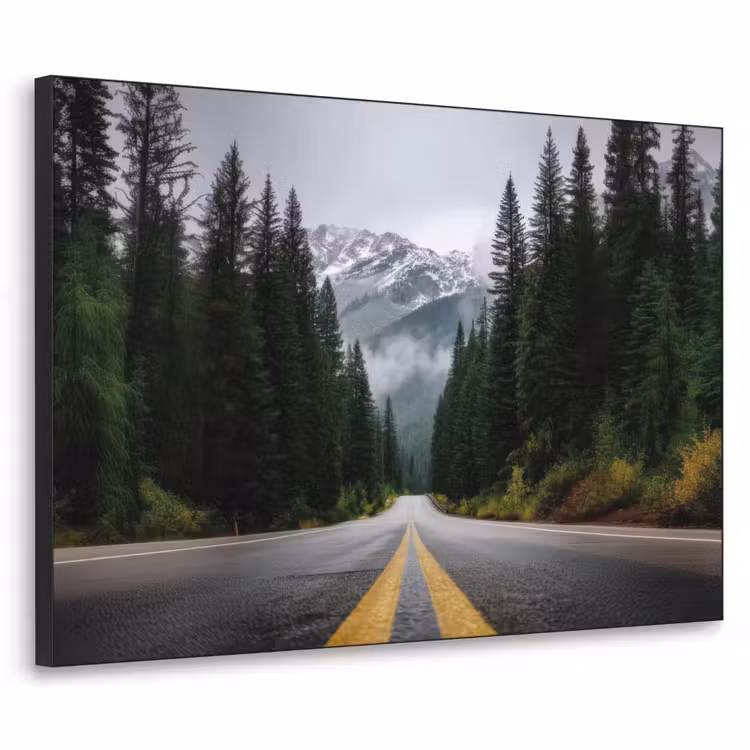 Art Frame - Sparrenbos - Weg - Bergen - Sneeuw — 1