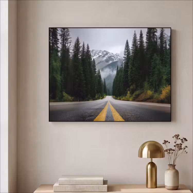 Art Frame - Sparrenbos - Weg - Bergen - Sneeuw — 5