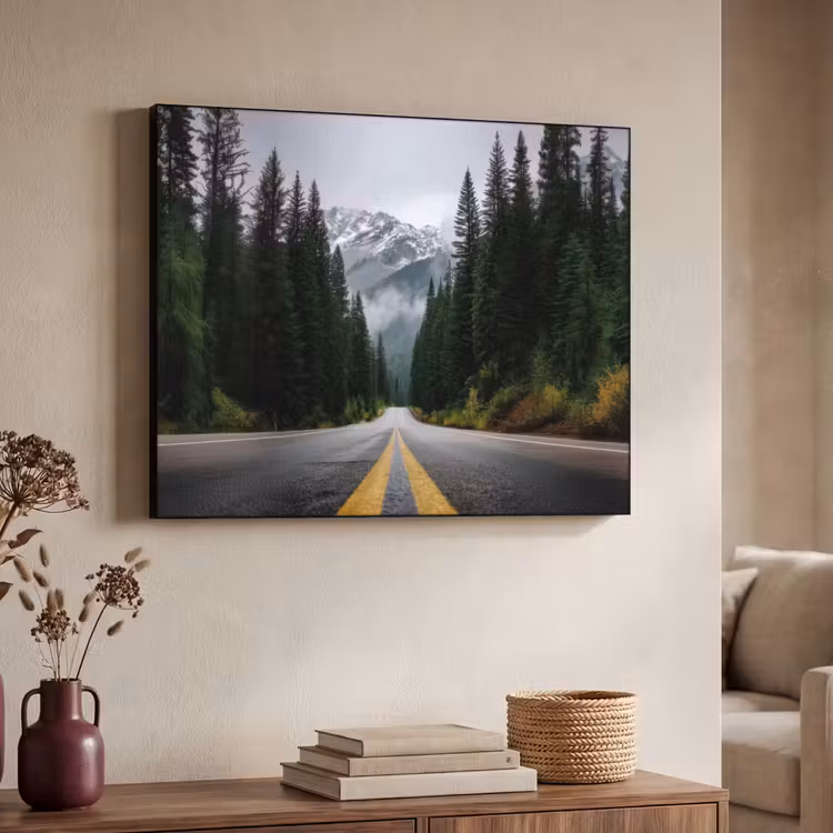 Art Frame - Sparrenbos - Weg - Bergen - Sneeuw — 7