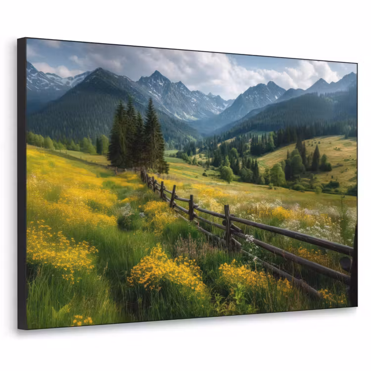 Art Frame - Veld - Hek - Bergen - Bloemen — 1