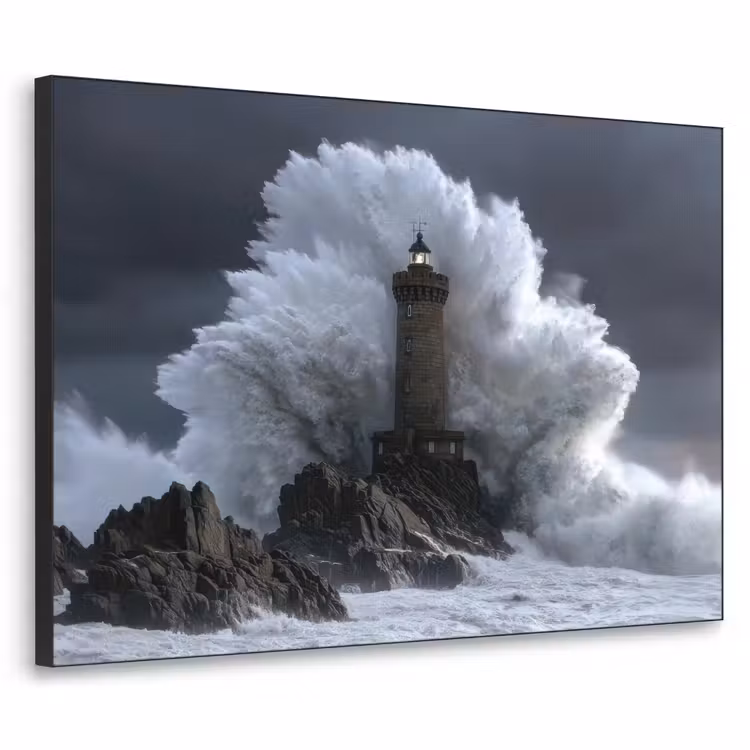 Art Frame - Golf - Vuurtoren - Schuimend water — 1