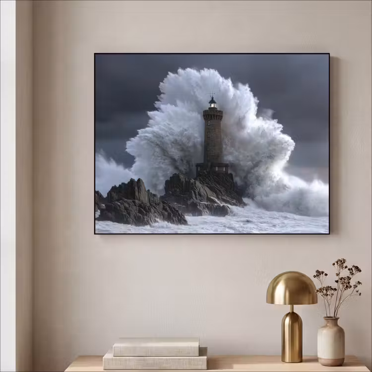 Art Frame - Golf - Vuurtoren - Schuimend water — 5