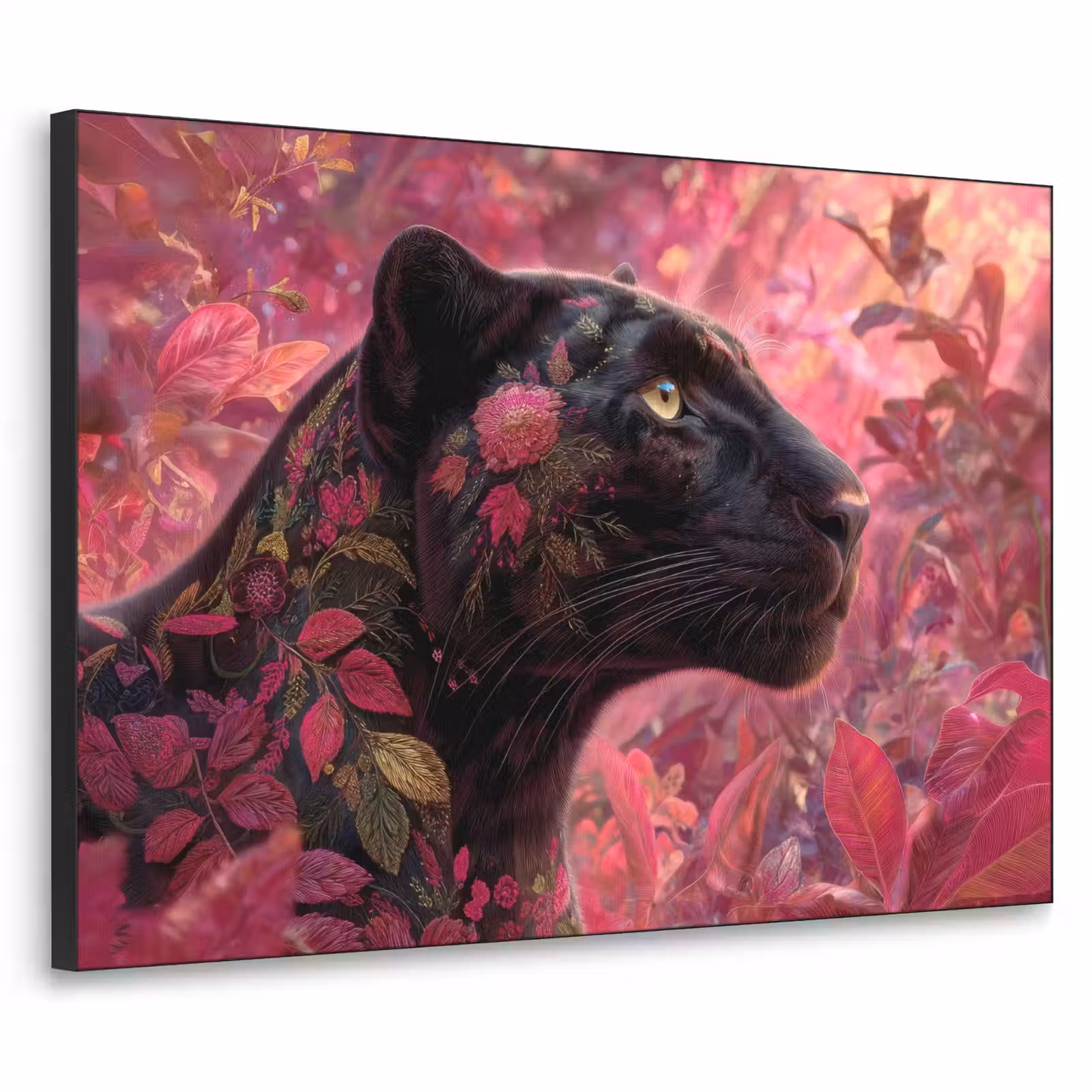 Art Frame - Luipaard - Bloemen - Roze — 1