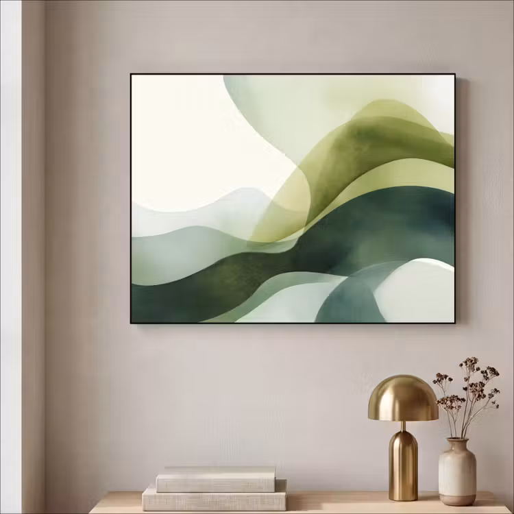 Art Frame - Golven - Abstract - Lichtgroen - Sierlijk — 5