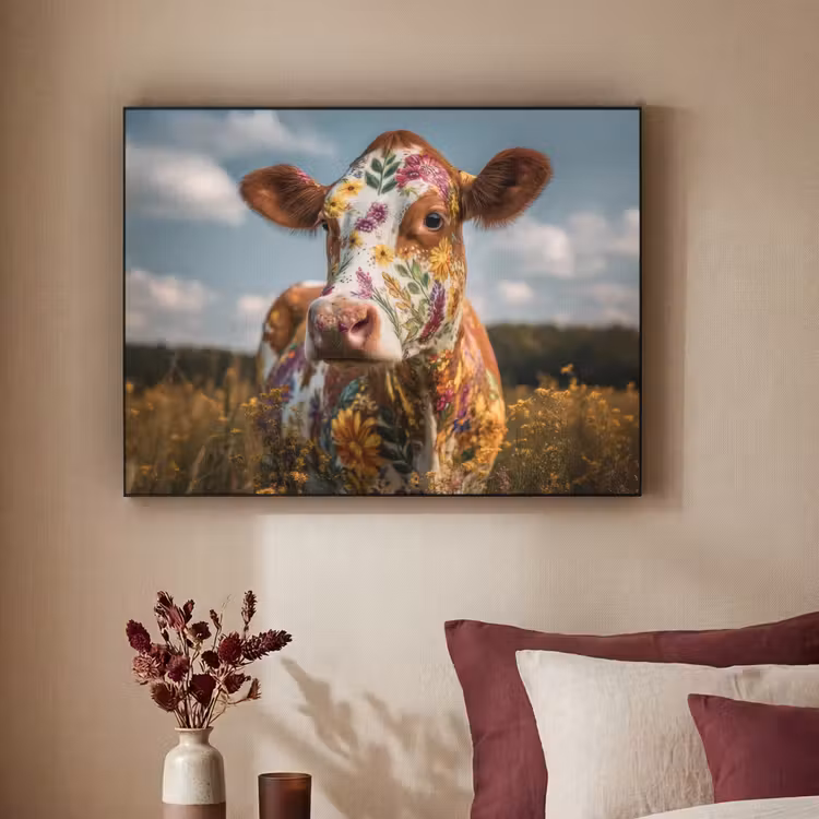 Art Frame - Koe - Bloemen - Weiland — 3