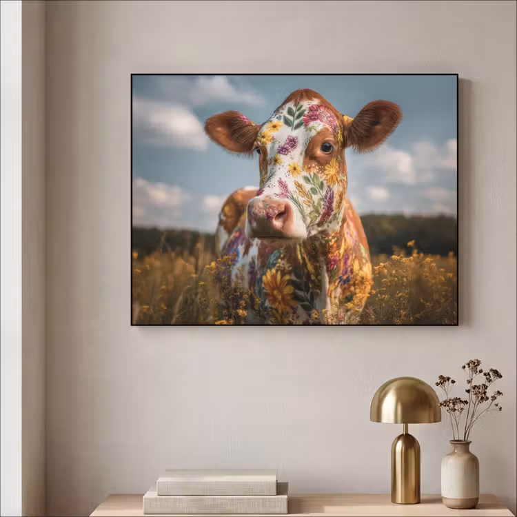 Art Frame - Koe - Bloemen - Weiland — 5