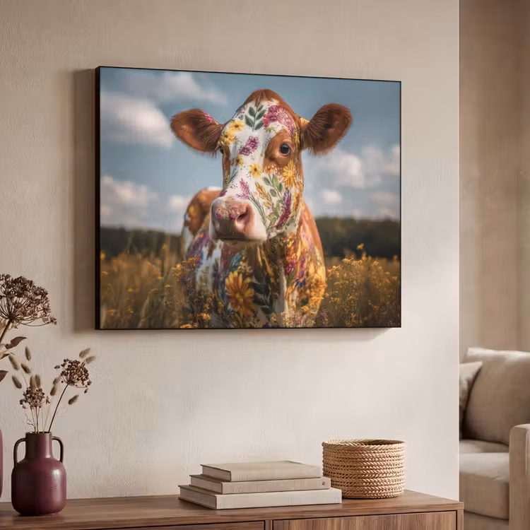 Art Frame - Koe - Bloemen - Weiland — 7