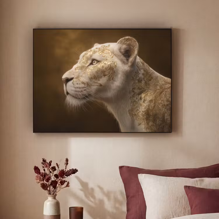 Art Frame - Leeuwin - Bloemen - Wit - Goud — 3