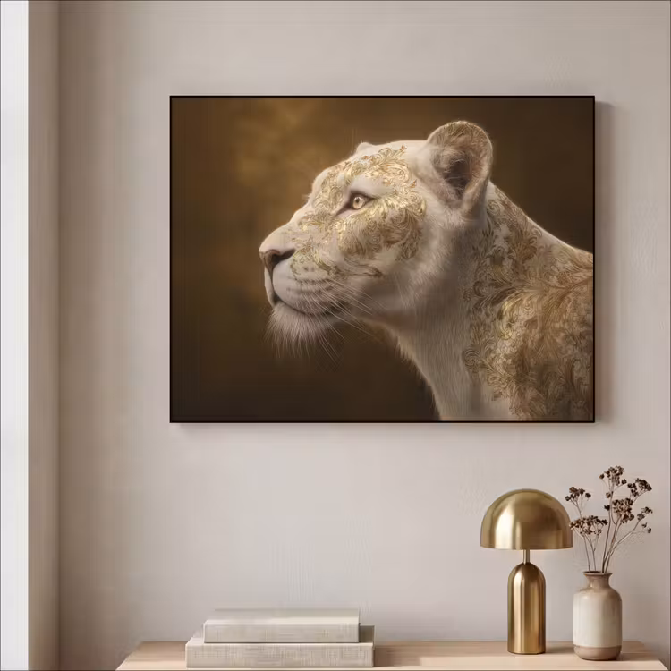 Art Frame - Leeuwin - Bloemen - Wit - Goud — 5