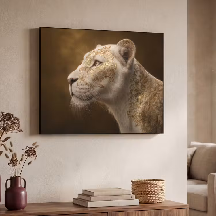 Art Frame - Leeuwin - Bloemen - Wit - Goud — 7