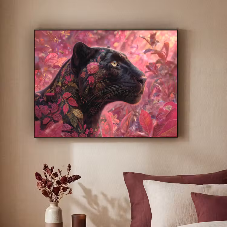 Art Frame - Luipaard - Bloemen - Roze — 3