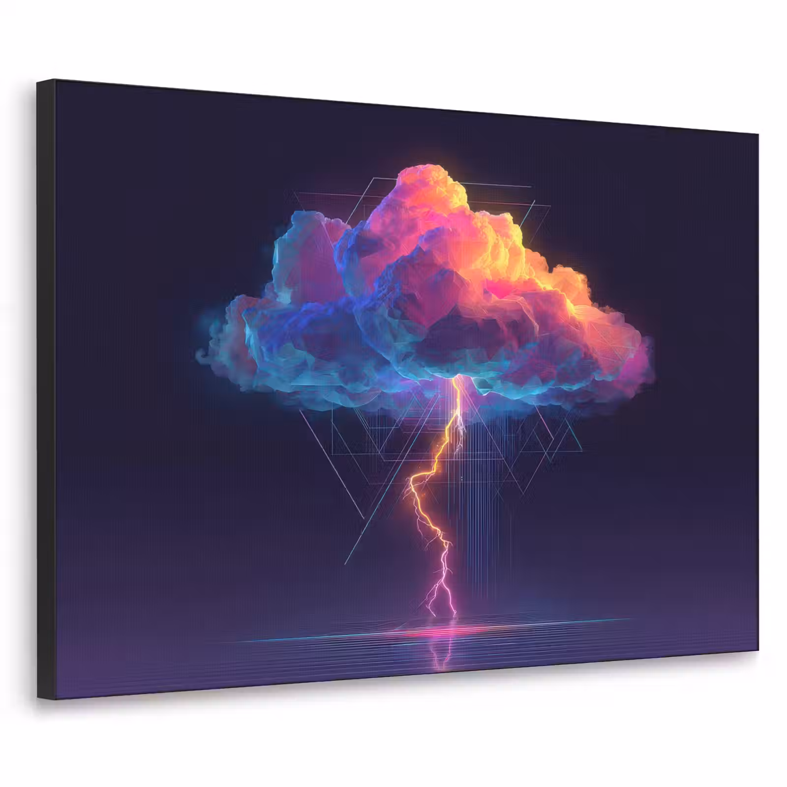 Art Frame - Donderwolk - Bliksemschicht - Licht - Blauw — 1
