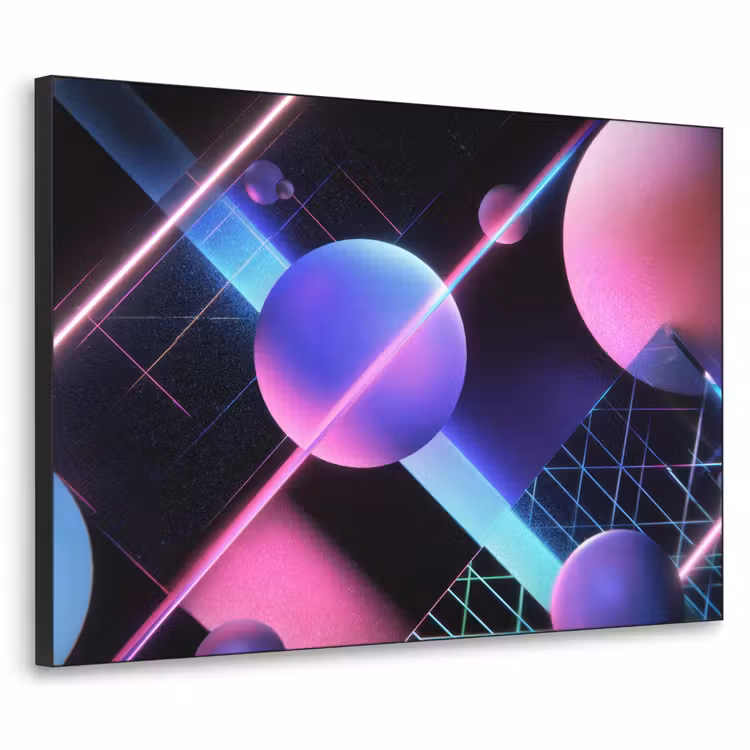 Art Frame - Bollen - Neon - Lijnen - Roze — 1