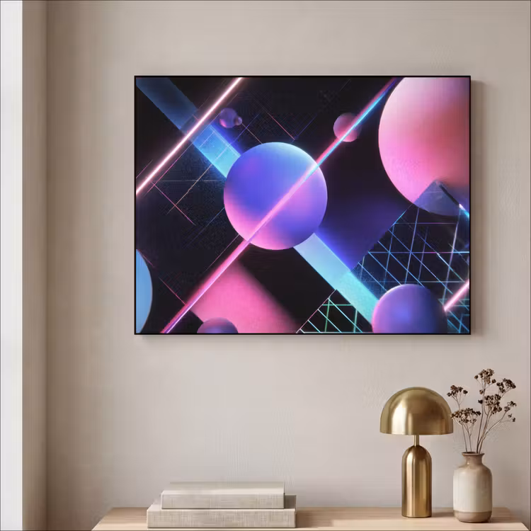 Art Frame - Bollen - Neon - Lijnen - Roze — 5