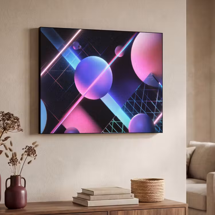 Art Frame - Bollen - Neon - Lijnen - Roze — 7