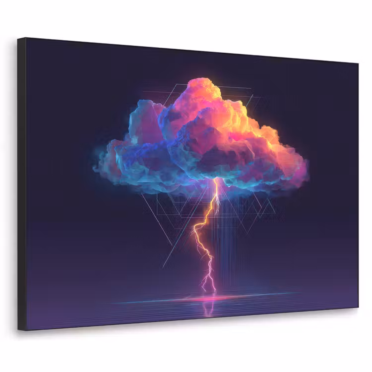 Art Frame - Donderwolk - Bliksemschicht - Licht - Blauw — 1