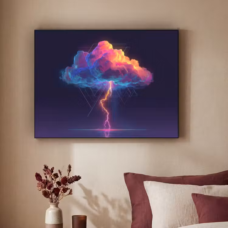 Art Frame - Donderwolk - Bliksemschicht - Licht - Blauw — 3