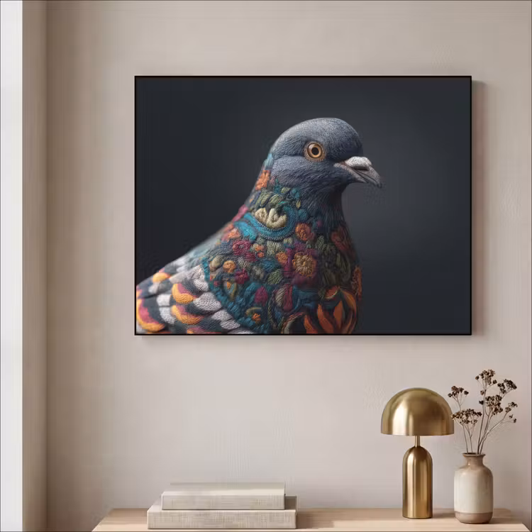 Art Frame - Duif - Bloemen - Zwart — 5