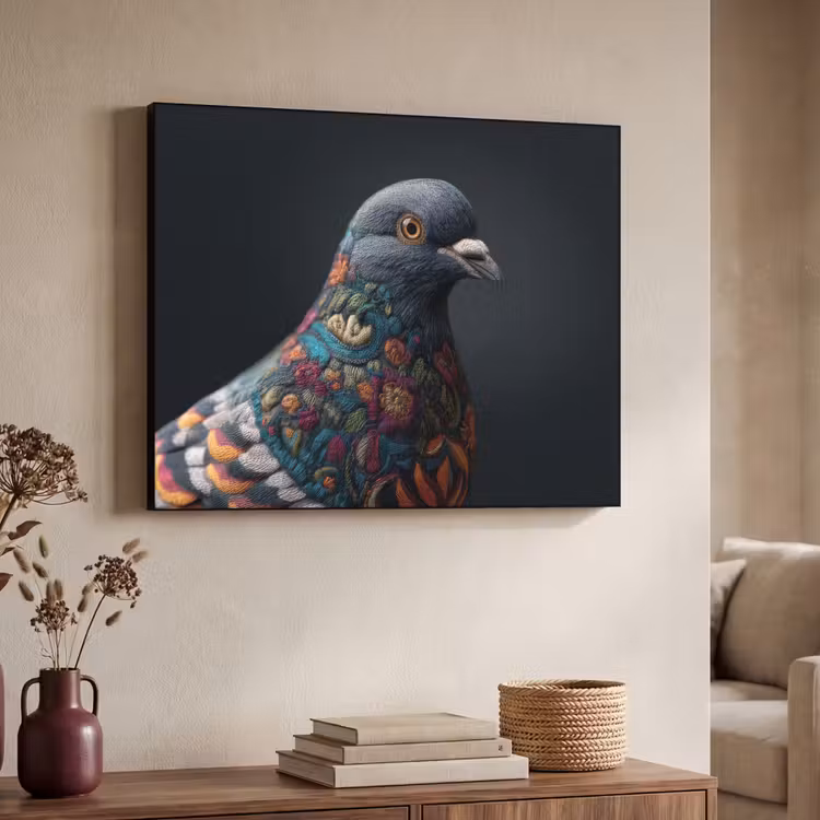 Art Frame - Duif - Bloemen - Zwart — 7