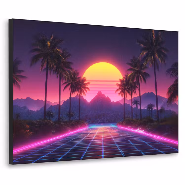 Art Frame - Horizon - Palmbomen - Bergen - Geel — 1