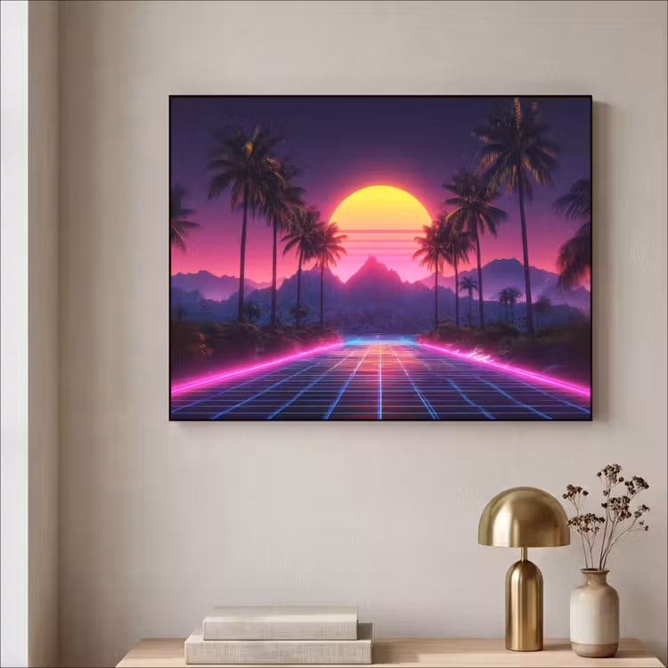 Art Frame - Horizon - Palmbomen - Bergen - Geel — 5