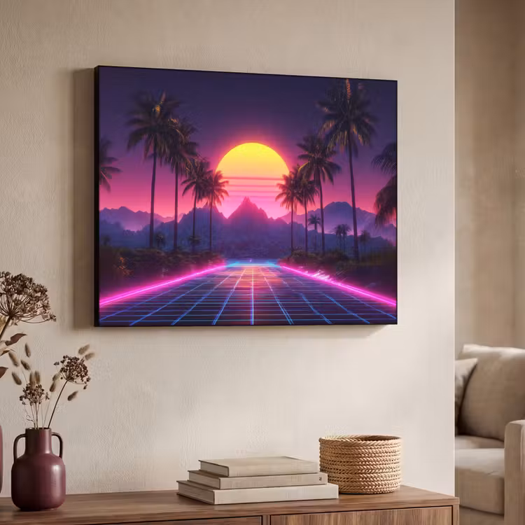 Art Frame - Horizon - Palmbomen - Bergen - Geel — 7