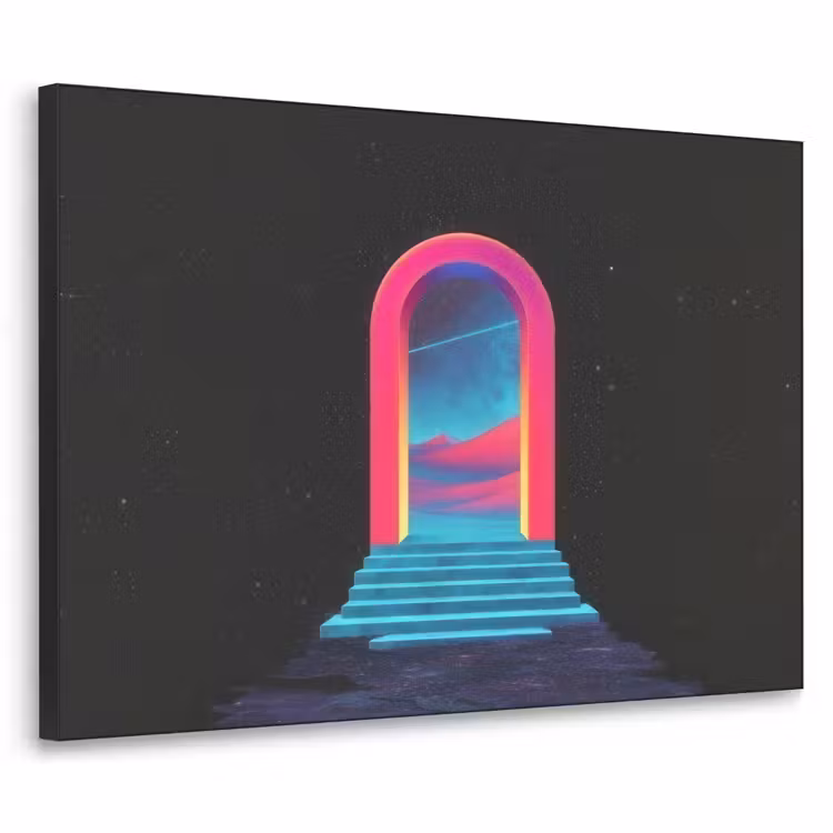 Art Frame - Poortje - Landschap - Sterrenhemel - Roze — 1