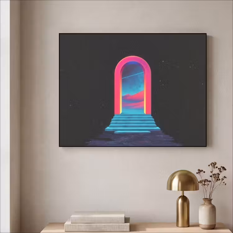 Art Frame - Poortje - Landschap - Sterrenhemel - Roze — 5