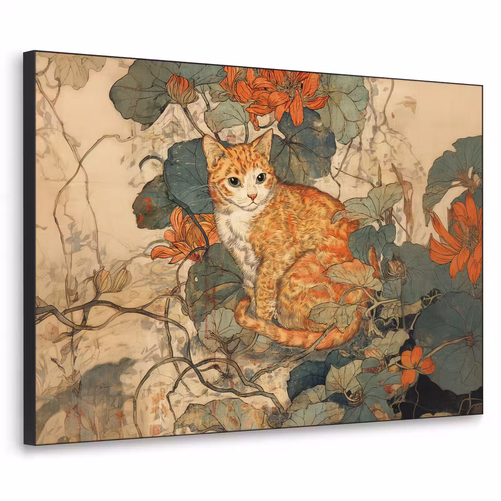 Art Frame - Kat - Sierlijk - Bloemen — 1