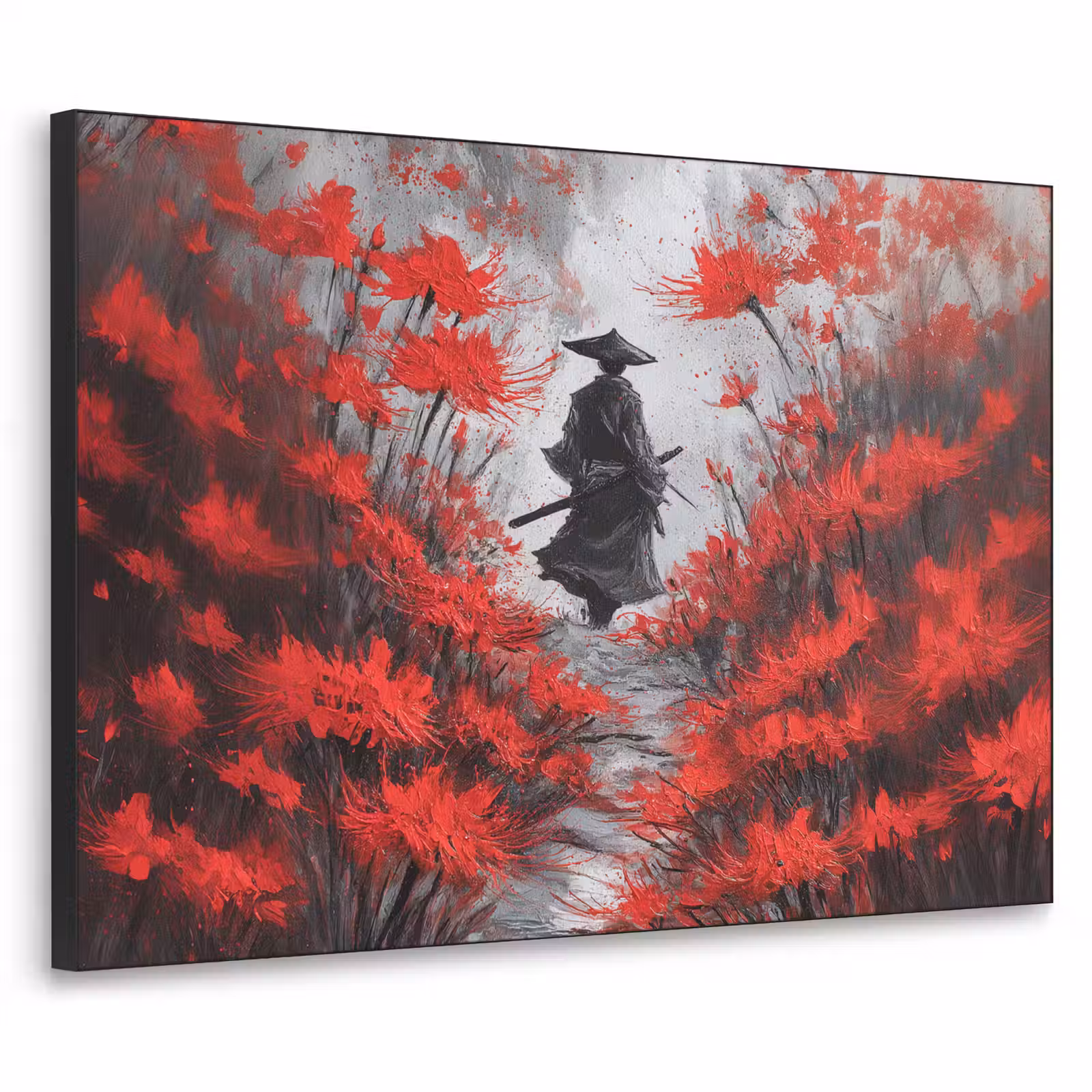 Art Frame - Rode bloemen - mistig - Man — 1
