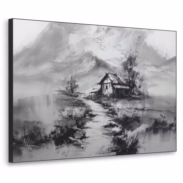 Art Frame - Hut - Grijs - Bergen - Mistig — 1
