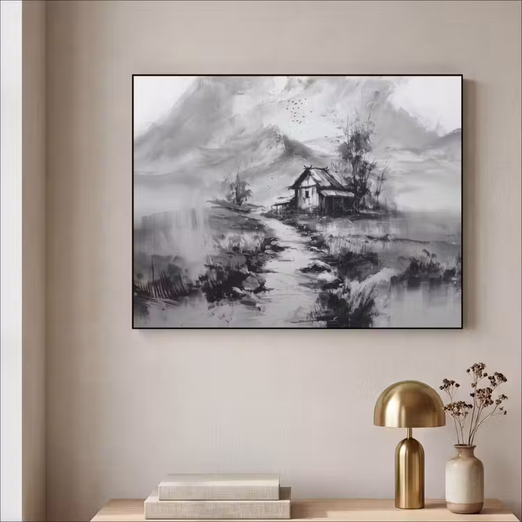 Art Frame - Hut - Grijs - Bergen - Mistig — 5