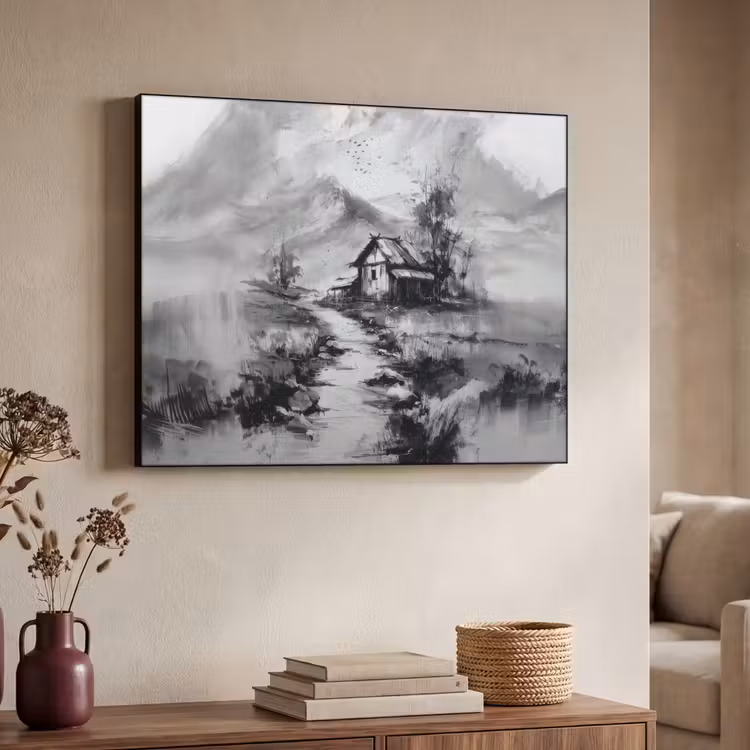Art Frame - Hut - Grijs - Bergen - Mistig — 7