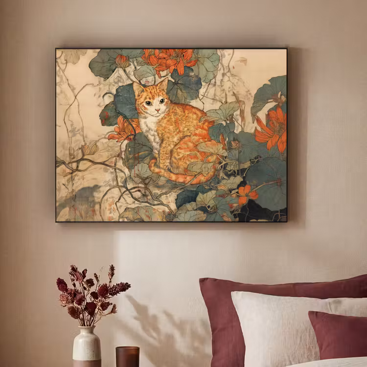Art Frame - Kat - Sierlijk - Bloemen — 3