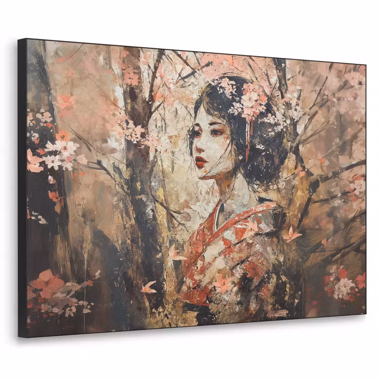 Art Frame - Kimono - Vrouw - kersenbomen — 1