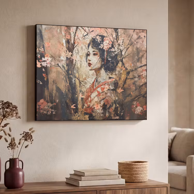 Art Frame - Kimono - Vrouw - kersenbomen — 7