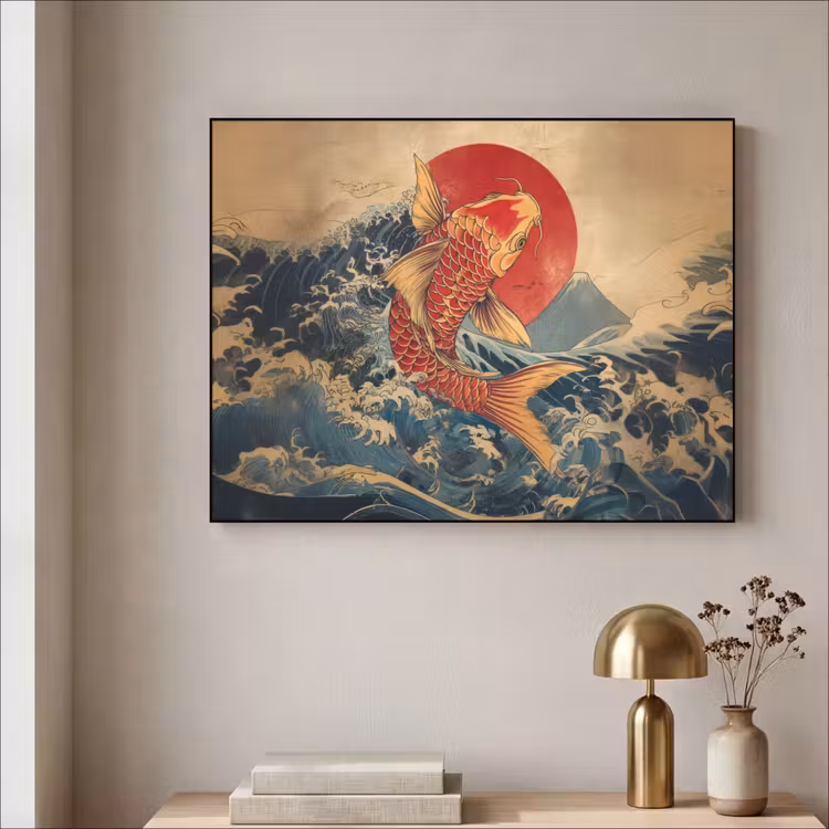 Art Frame - Koi - Zee - Golven - Zon — 5