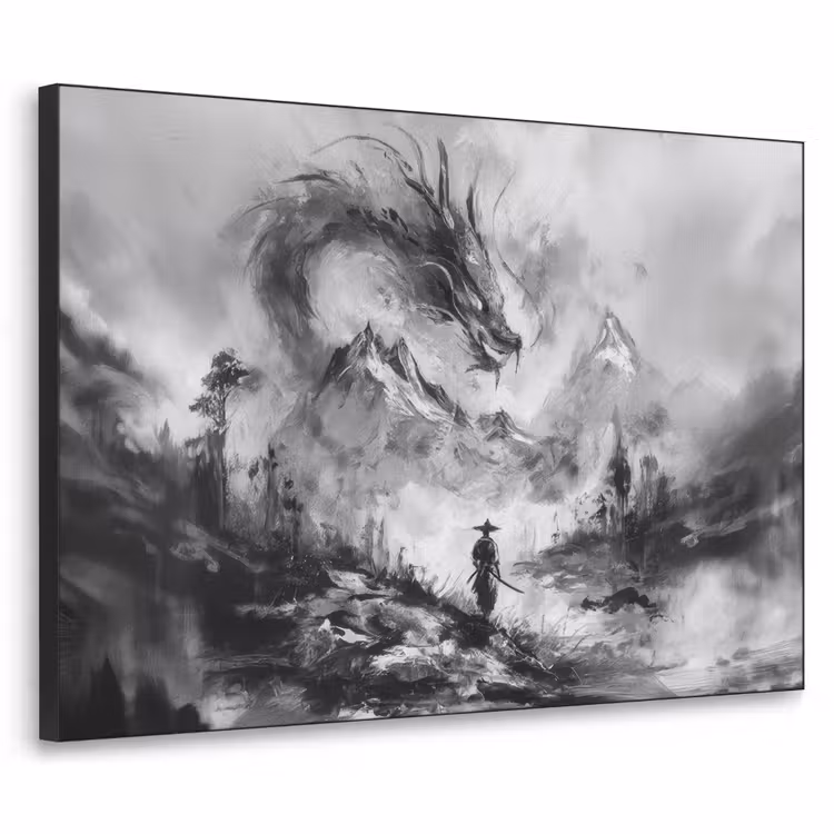 Art Frame - Krijger - Draak - Grijs — 1