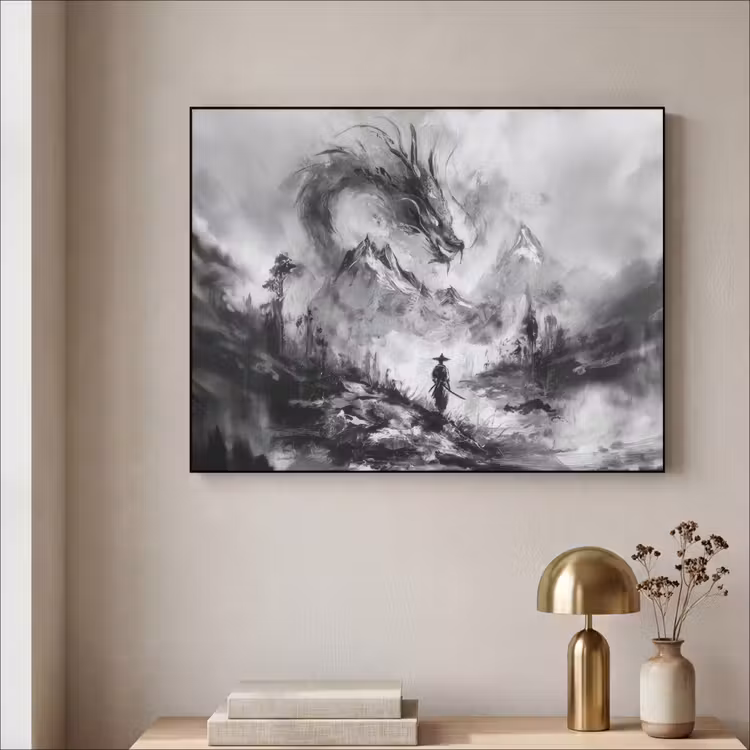Art Frame - Krijger - Draak - Grijs — 5
