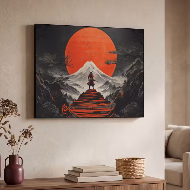 Art Frame - Krijger - Rode trappen - Zon - Berg — 7