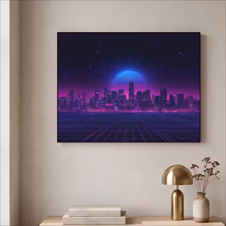 Art Frame - Skyline - Zon - Neon - Rasterpatroon — 5