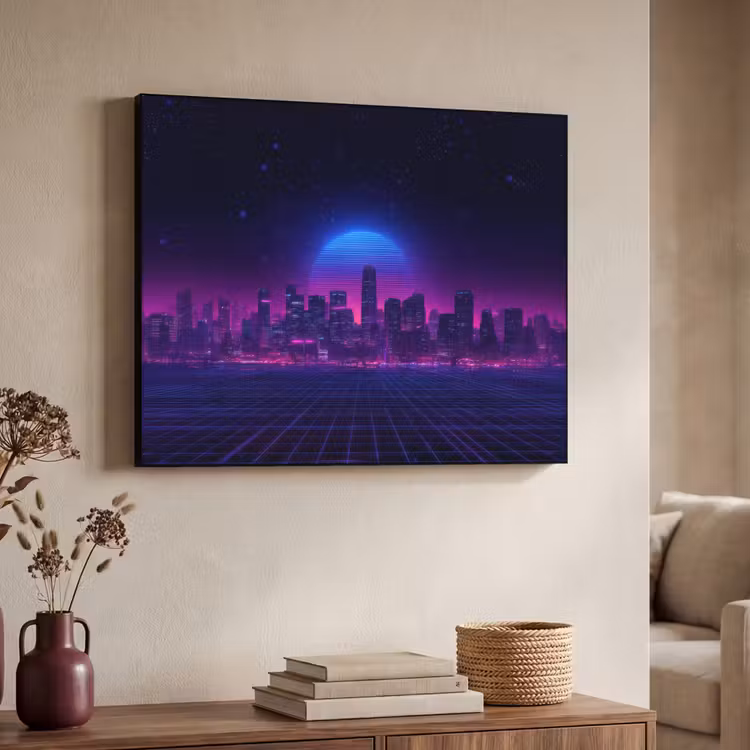 Art Frame - Skyline - Zon - Neon - Rasterpatroon — 7