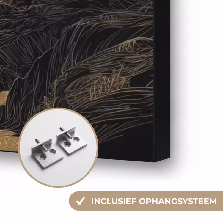 Art Frame - Gouden rivier - Bergen - Maan - Sterrenhemel — 6