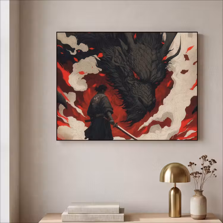 Art Frame - Krijger - Draak - Zwart - Rood - Rook — 5