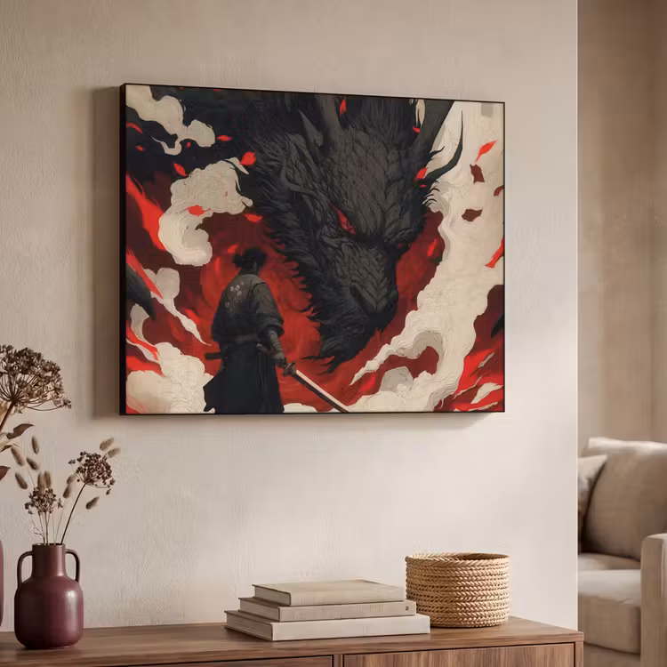 Art Frame - Krijger - Draak - Zwart - Rood - Rook — 7
